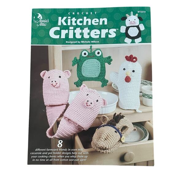 ANNIE'S ATTIC Crochet Cache Critters Animals Frog Pif & More Patterns Kitchen - Picture 1 of 3